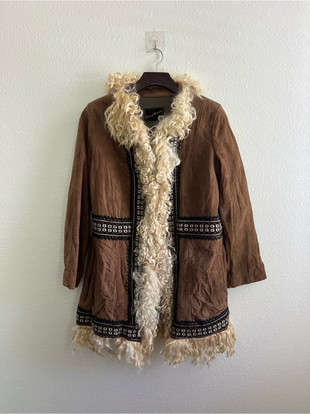 Women’s Brown Shearling-Trim Teddy Jacket